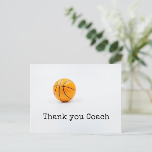 Basketball bedankt coach briefkaart (Staand voorkant)