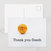 Basketball bedankt coach briefkaart (Voorkant / Achterkant)