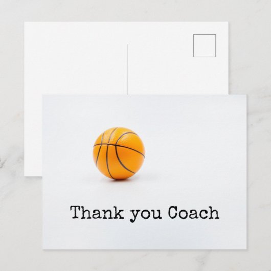 Basketball bedankt coach briefkaart (Voorkant / Achterkant)