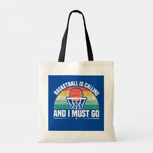 Basketball belt en ik moet gaan tote bag (Achterkant)
