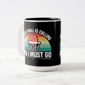 Basketball belt en ik moet gaan tweekleurige koffiemok (Voorkant links)