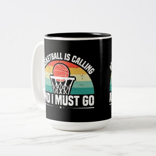 Basketball belt en ik moet gaan tweekleurige koffiemok (Voorkant links)