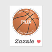 Basketball, benaming in wit, 2 extra lijnen van he sticker (Vel)