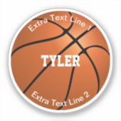 Basketball, benaming in wit, 2 extra lijnen van he sticker (Voorkant)