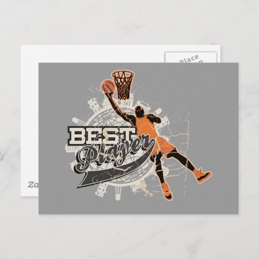 Basketball Best Player Tshirts en cadeaus Briefkaart (Voorkant / Achterkant)