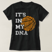 Basketball bevindt zich in mijn DNA-vingerafdrukle T-shirt (Design voorkant)