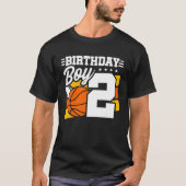 Basketball Birthday 2 Year Old Boy 2de Birthday T-shirt (Voorkant)