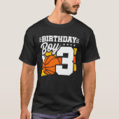 Basketball Birthday 3 Year Old Boy 3rd Birthday T-shirt (Voorkant)