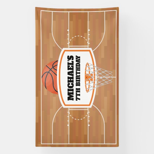 Basketball Birthday Banner backdrop (Verticaal)