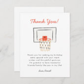 Basketball Birthday Bedankkaart (Voorkant / Achterkant)