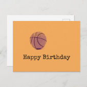 Basketball Birthday Briefkaart (Voorkant / Achterkant)