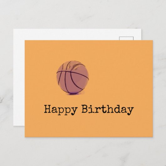 Basketball Birthday Briefkaart (Voorkant / Achterkant)