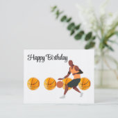 Basketball Birthday Briefkaart voor speler (Staand voorkant)