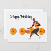 Basketball Birthday Briefkaart voor speler (Voorkant / Achterkant)