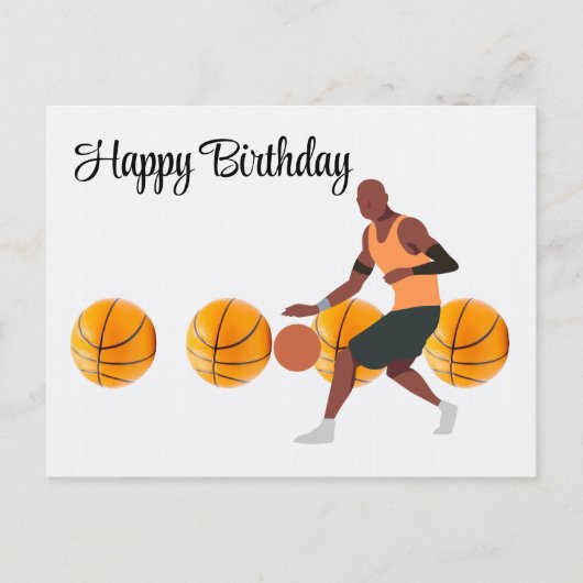 Basketball Birthday Briefkaart voor speler (Voorkant)