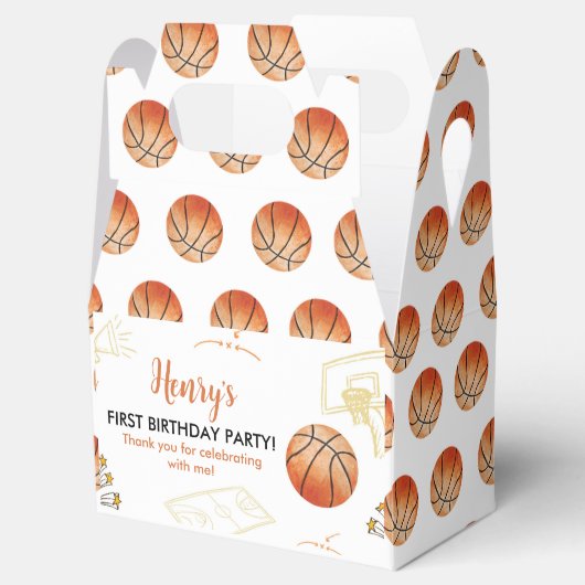 Basketball Birthday Favor Box Sport Party Bedankdoosjes (Geopend)