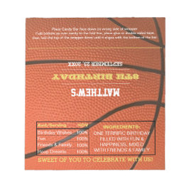 Basketball Birthday Favor Chocolade Snoep Wrappers Notitieblok