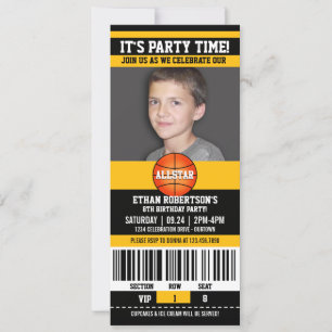 Basketball Birthday-fotosjabloon Kaart