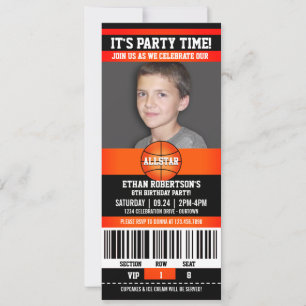 Basketball Birthday-fotosjabloon Kaart