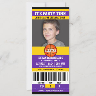 Basketball Birthday-fotosjabloon Kaart