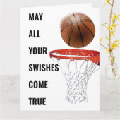 Basketball Birthday Funny Kaart (Gele Bloem)