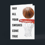 Basketball Birthday Funny Kaart<br><div class="desc">Creatieve basketbal verjaardagskaart met basketbal-thema ontwerp en grappige lijn voor baller,  coach of team sport fan. Bewerk tekst om een naam toe te voegen.</div>