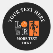 Basketball Birthday Gift, Basketball Girl Player Ronde Sticker (Voorkant)