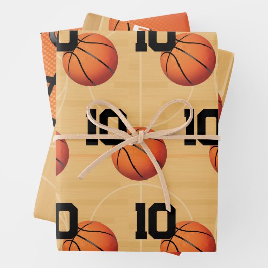 Basketball Birthday Inpakpapier Vel (In situ)