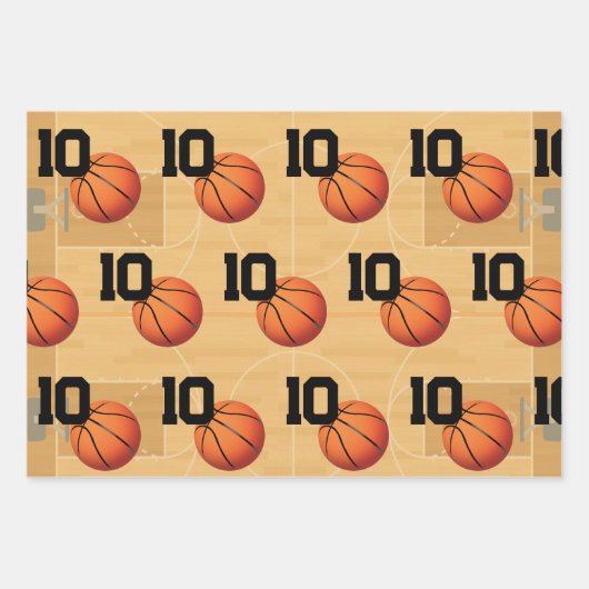 Basketball Birthday Inpakpapier Vel (Voorkant)