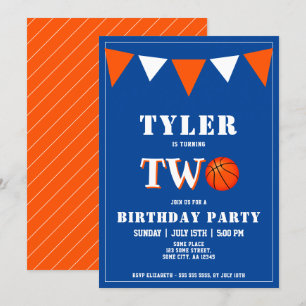 Basketball Birthday Invitation Boy 2de verjaardag Kaart