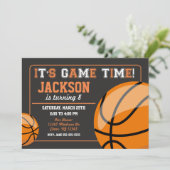 Basketball Birthday Invitation Chalkboard Kaart (Staand voorkant)