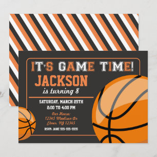 Basketball Birthday Invitation Chalkboard Kaart