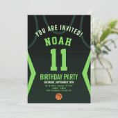 Basketball Birthday Invitation Kaart (Staand voorkant)
