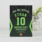 Basketball Birthday Invitation Kaart (Staand voorkant)