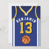 Basketball Birthday Invite  Kaart (Achterkant)