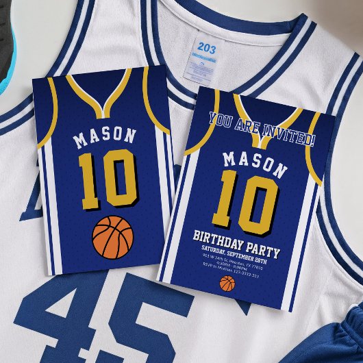  Basketball Birthday Invite  Kaart