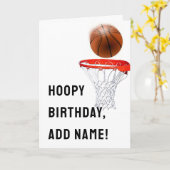 Basketball Birthday Kaart (Gele Bloem)