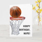 Basketball Birthday Kaart (Gele Bloem)