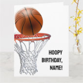 Basketball Birthday Kaart (Gele Bloem)