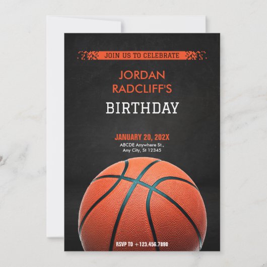 Basketball Birthday Kaart (Voorkant)