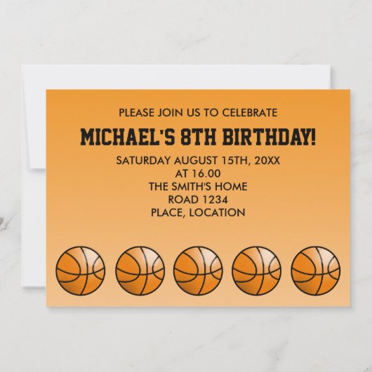 Basketball Birthday Kaart (Achterkant)