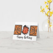 Basketball Birthday-kaart met bal voor speler Kaart (Gele Bloem)