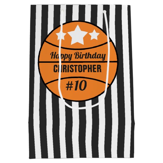 Basketball Birthday Medium Cadeauzakje (Achterkant)