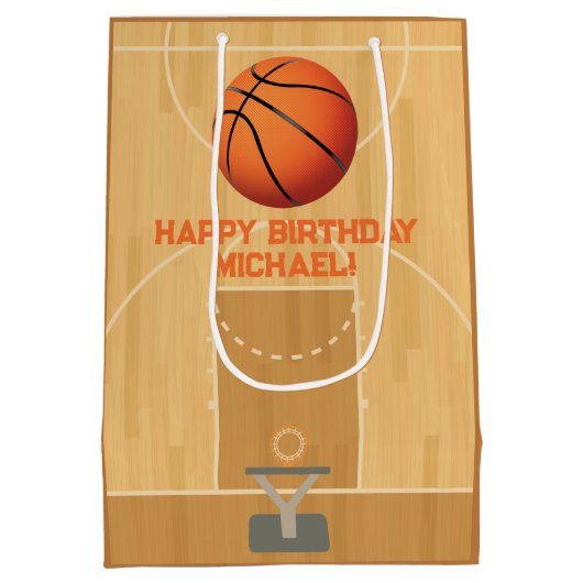 Basketball Birthday Medium Cadeauzakje (Achterkant)