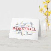 Basketball Birthday met Words Kaart (Gele Bloem)