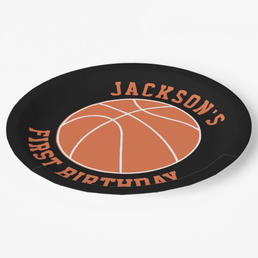 Basketball Birthday Papieren Bordje (Gekanteld)