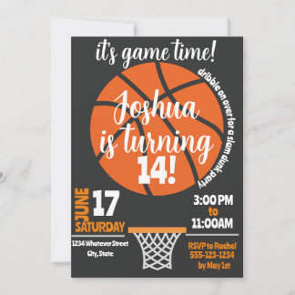 Basketball Birthday Party Custom Kaart