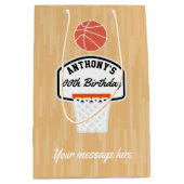 Basketball Birthday Party Guest Hartelijk dank Medium Cadeauzakje (Voorkant)