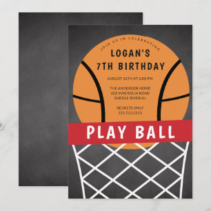 Basketball Birthday Party Invitation Kaart