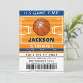 Basketball Birthday Party Invitation Kaart (Staand voorkant)